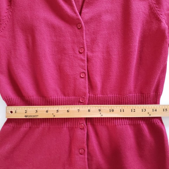 Bamboo Traders Burgundy Womens Cardigan fitted waist  3/4" Sleeve Size Small - Picture 11 of 11